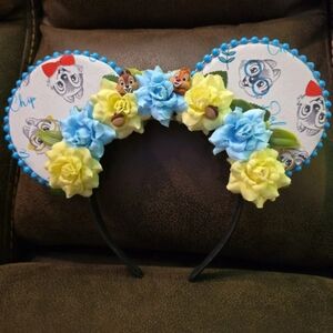 Floofy Arts Chip & Dale Minnie Ears | Floral Disney Inspired Headband